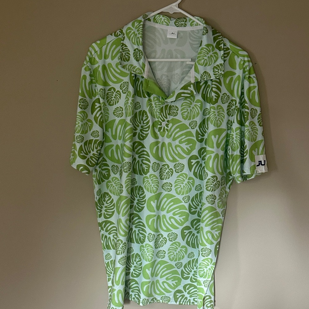 Men's Tropical Green Polo Shirt